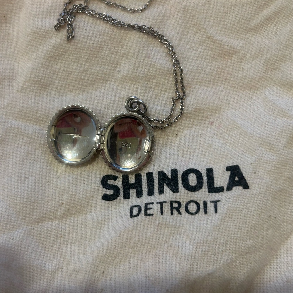 Shinola Sterling Silver .925 Coin Edge Locket Necklace - Picture 7 of 8